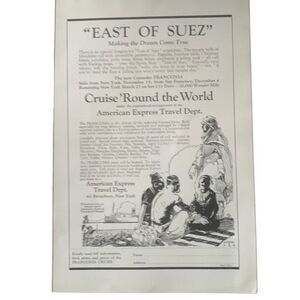 Vintage 1923 American Express Travel East of Suez Ad Advertisement